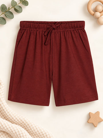 Lyocell Cotton Girls Tshirt Shorts Set "Kiki the Monkey"  print, Maroon