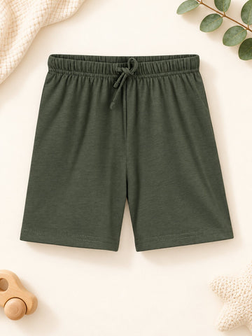 Lyocell Cotton Girls Tshirt Shorts Set "Coco & Bella"  print, Olive Green