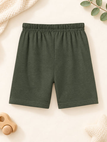 Lyocell Cotton Girls Tshirt Shorts Set "Coco & Bella"  print, Olive Green