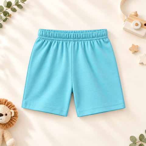 Lyocell Cotton Girls Tshirt Shorts Set "Mimo the Lion"  print, Aqua Blue