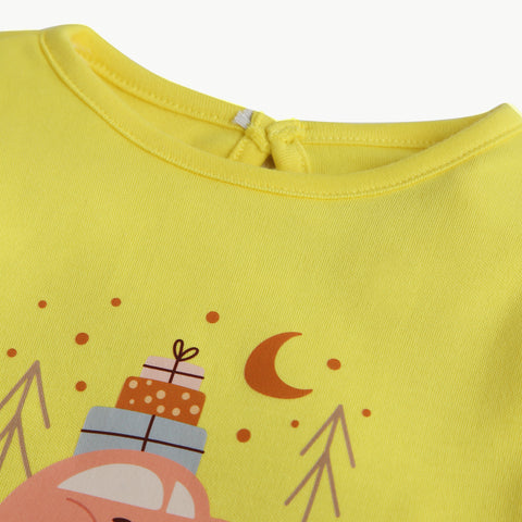 Organic Cotton Printed Dress Combo Set – Bear Print & Striped Designer Dresses