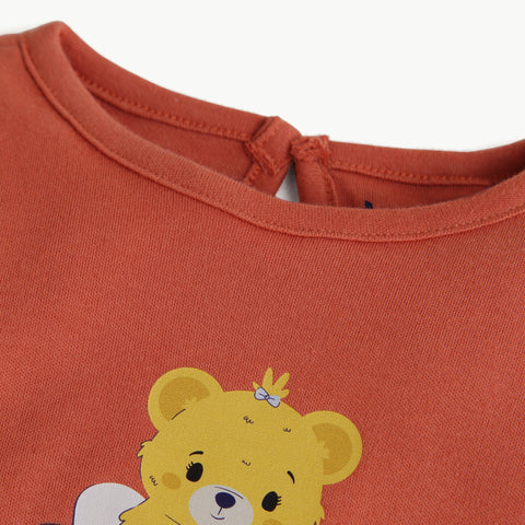 Organic Cotton Printed Dress Combo Set – Bear Print & Striped Designer Dresses