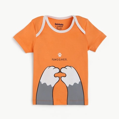 Pawsitively Graphic Printed T-Shirt with Comfort Fit Jogger Pants