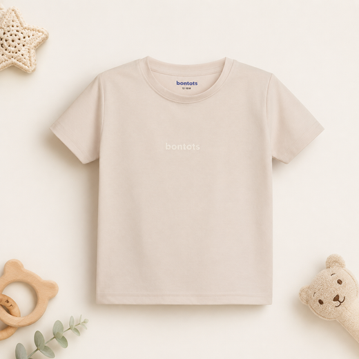 bontots logo Tshirt Lyocell Cotton Blend | Beige