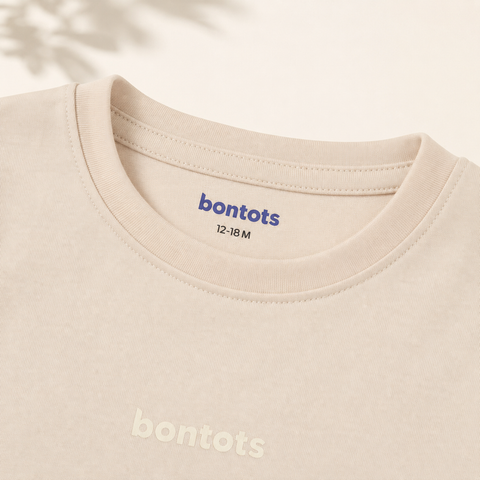 bontots logo Tshirt Lyocell Cotton Blend | Beige