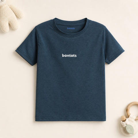 bontots Logo Tshirt Lyocell Cotton Blend | Blue