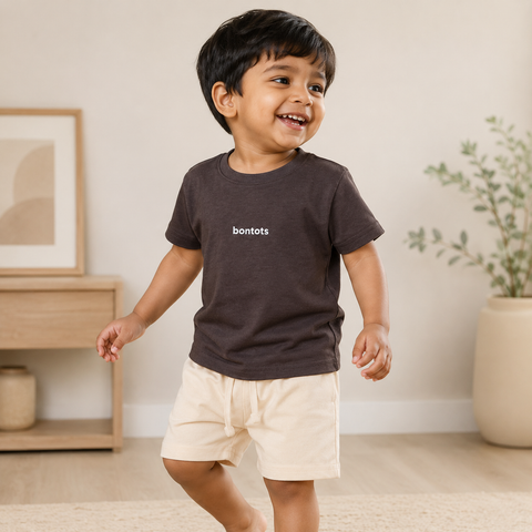 bontots Logo Tshirt Lyocell Cotton Blend | Brown