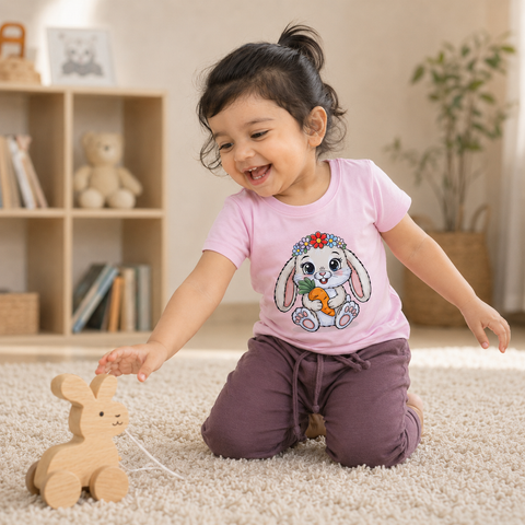 Bella the Bunny Tshirt Pyjama Set Lyocell Cotton Blend | Pink