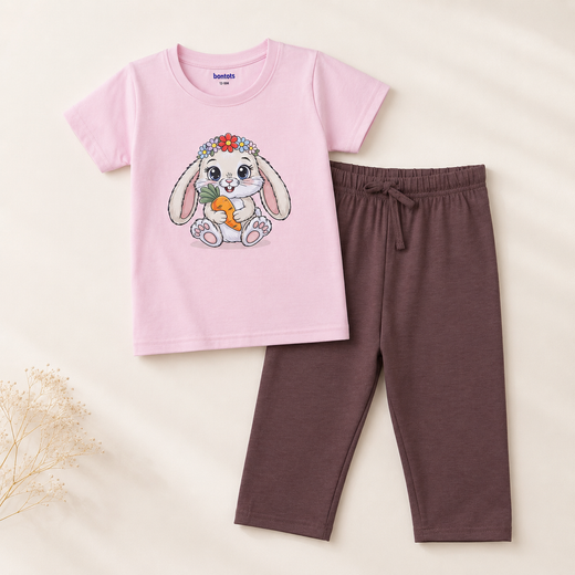 Bella the Bunny Tshirt Pyjama Set Lyocell Cotton Blend | Pink