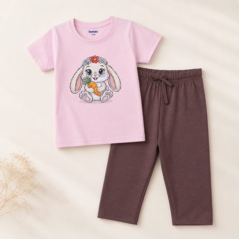 Bella the Bunny Tshirt Pyjama Set Lyocell Cotton Blend | Pink