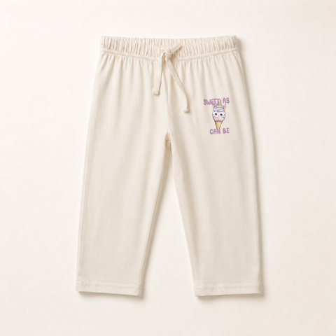 Luna the Unicorn Tshirt Pyjama Set Lyocell Cotton Blend | Beige