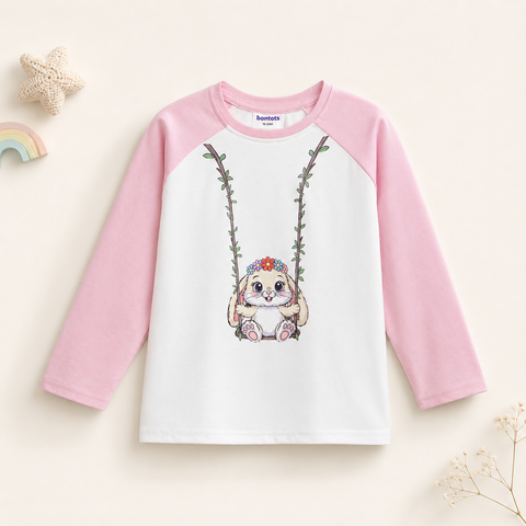 Bella the Bunny Raglan Nightsuit Lyocell Cotton | Pink