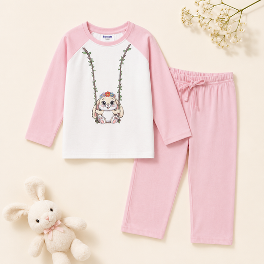 Bella the Bunny Raglan Nightsuit Lyocell Cotton | Pink
