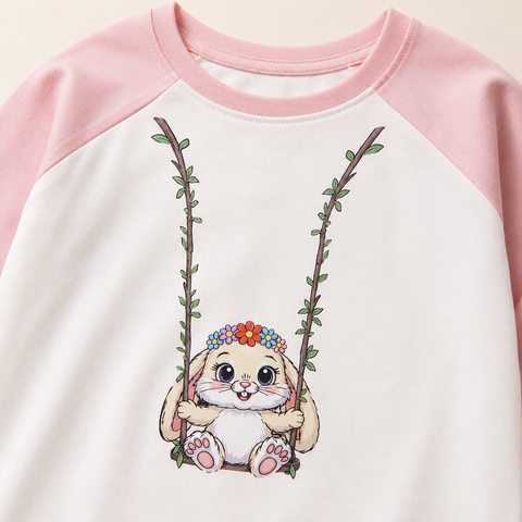 Bella the Bunny Raglan Nightsuit Lyocell Cotton | Pink