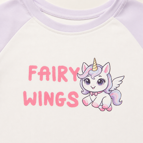 Luna the Unicorn Raglan Nightsuit Lyocell Cotton | Lavender