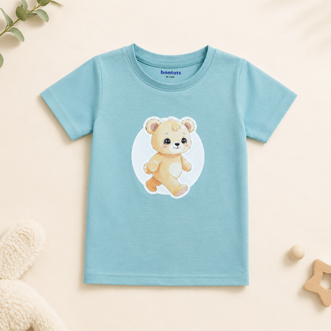 Coco the Teddy Tshirt Shorts Lyocell Cotton Blend | Blue