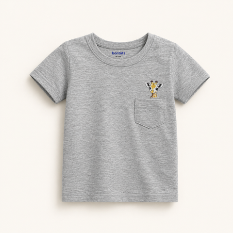 Gigi the Giraffe Tshirt Shorts Set Lyocell Cotton Blend | Melange Grey