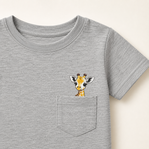 Gigi the Giraffe Tshirt Shorts Set Lyocell Cotton Blend | Melange Grey