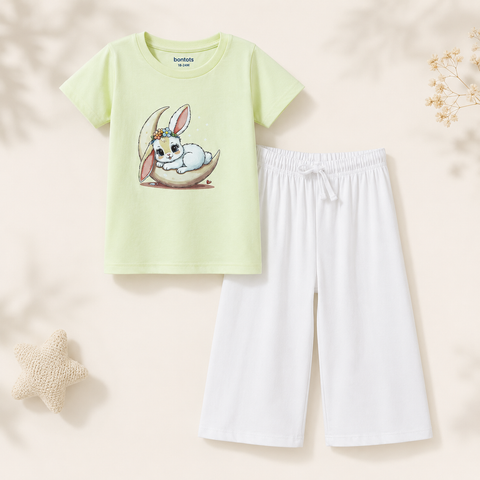 Bella the Bunny Co-ord Set Lyocell Cotton | Yellow White