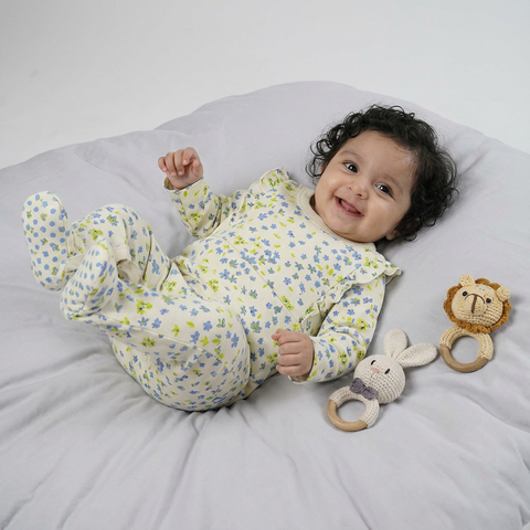FLORAL RUFFLE FOOTIE